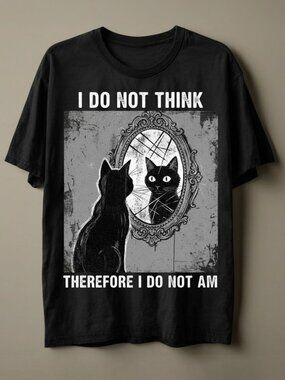 Sarcastic Black Cat T-Shirt, Geeky Pet Lover Tee